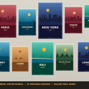 55 Vintage Travel Posters | Retro Gallery Wall Art (Digital Download) image 5
