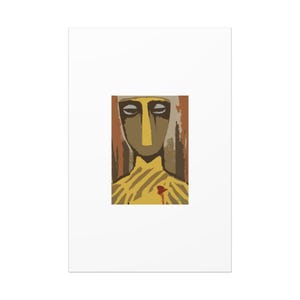 The Warrior Canvas Art Print | Expressionist Portrait Wall Art, Abstract Face Painting image 1