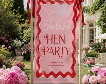 Aangepaste vrouw van het feest wandtapijt achtergrond, gepersonaliseerde vrijgezellenweekend banner, vrijgezellenfeest achtergrond, trouwbedankjes