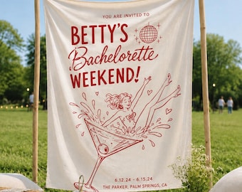 Aangepaste vrijgezellenfeest wandtapijt, gepersonaliseerde vrijgezellenweekend banner, achtergrond vrijgezellenfeest, vrouw feestartikelen