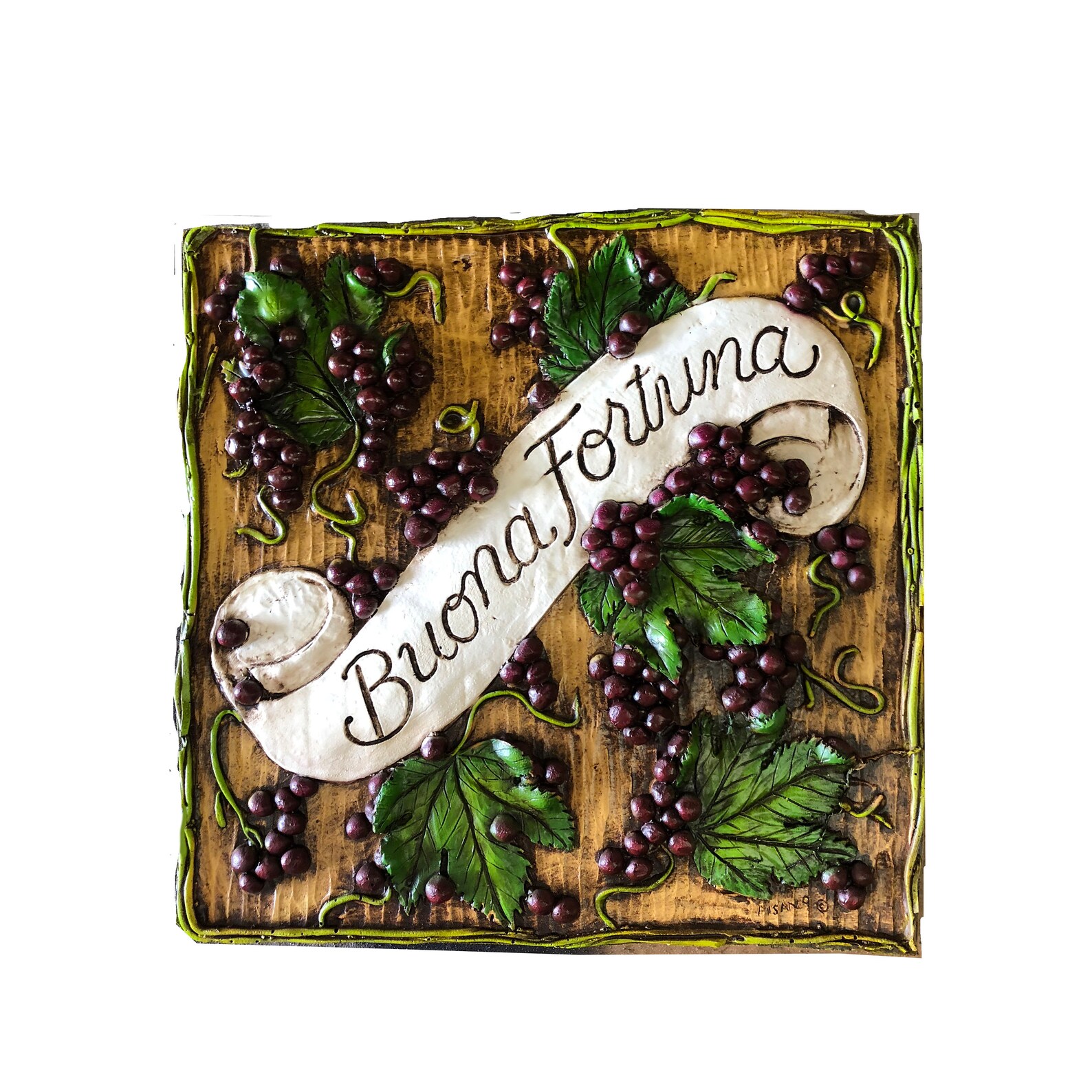 Italian Buona Fortuna Good Fortune Wall Plaque Etsy
