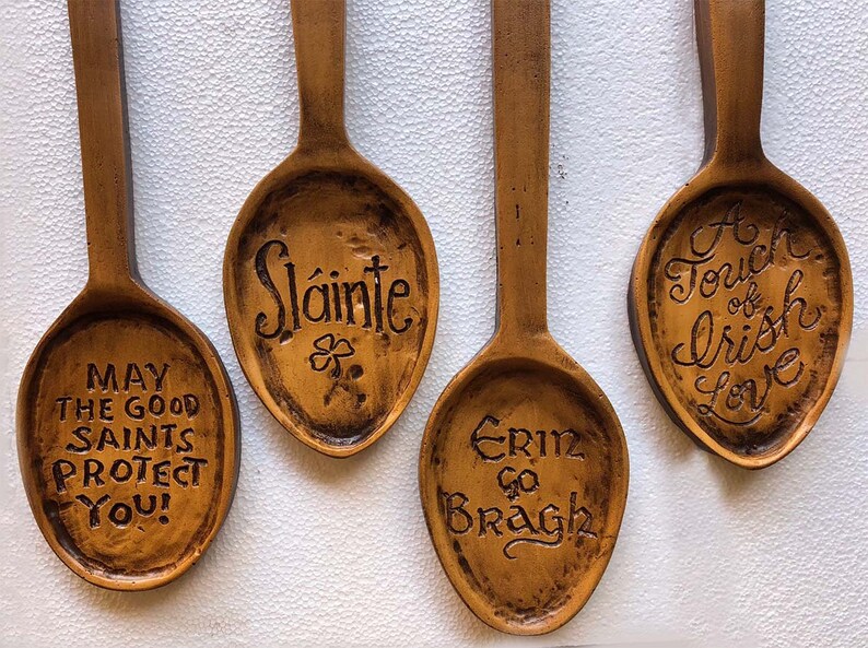 Irish Kitchen Decor Hanging Spoons Set of 4 Spoons Etsy