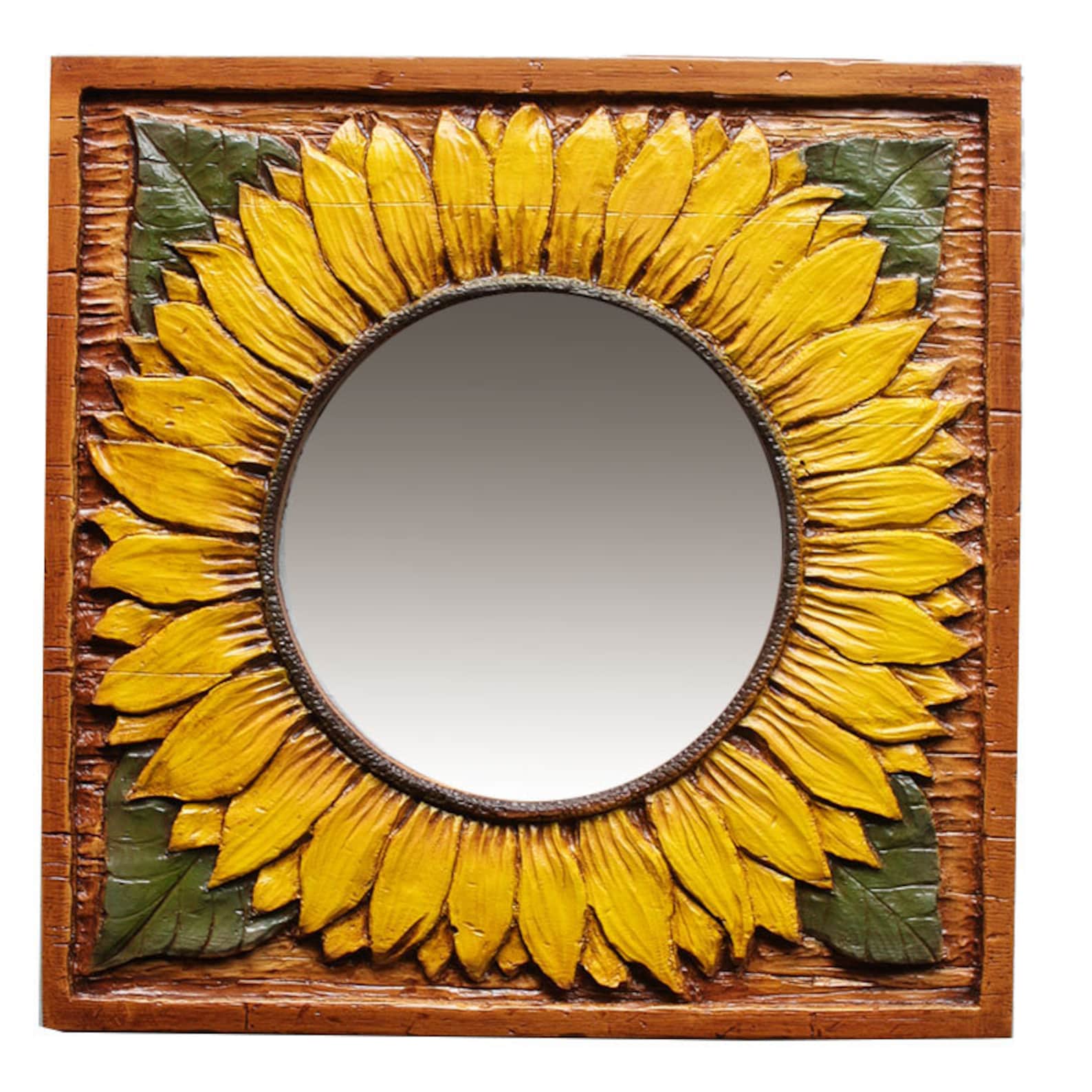 Sunflower Decor Wall Mirror Etsy