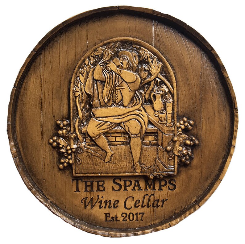 Wine Barrel Personalized Wine Cellar Sign Etsy