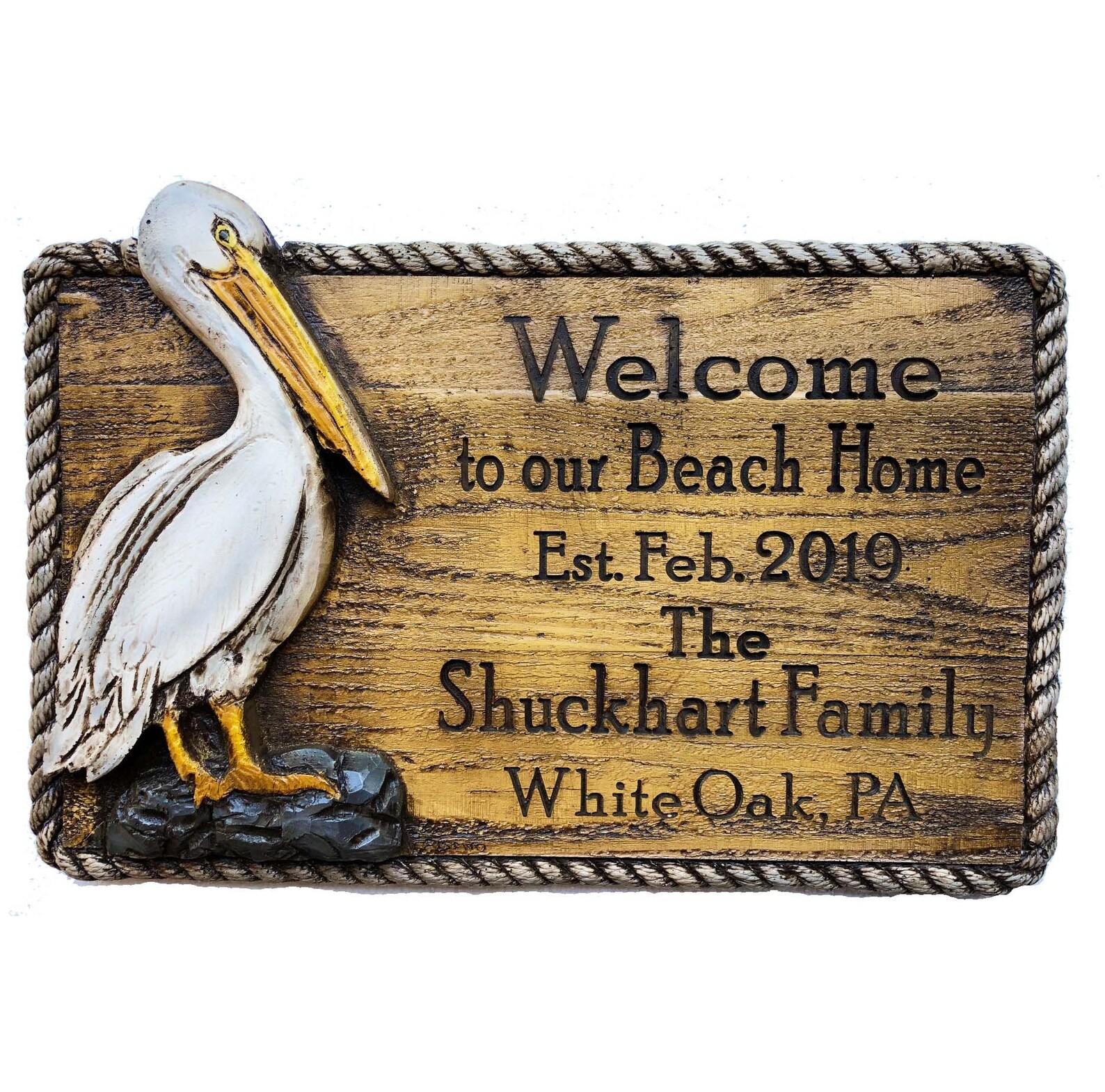 Pelicans Beach House Personalized Sign Etsy