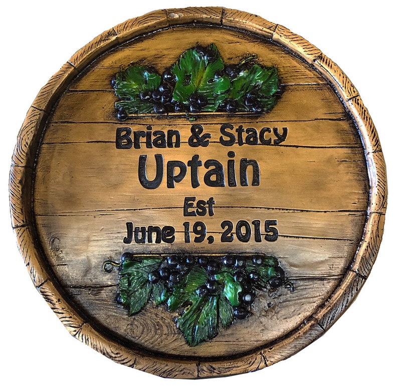 Wine Barrel Personalized Carved Sign Etsy