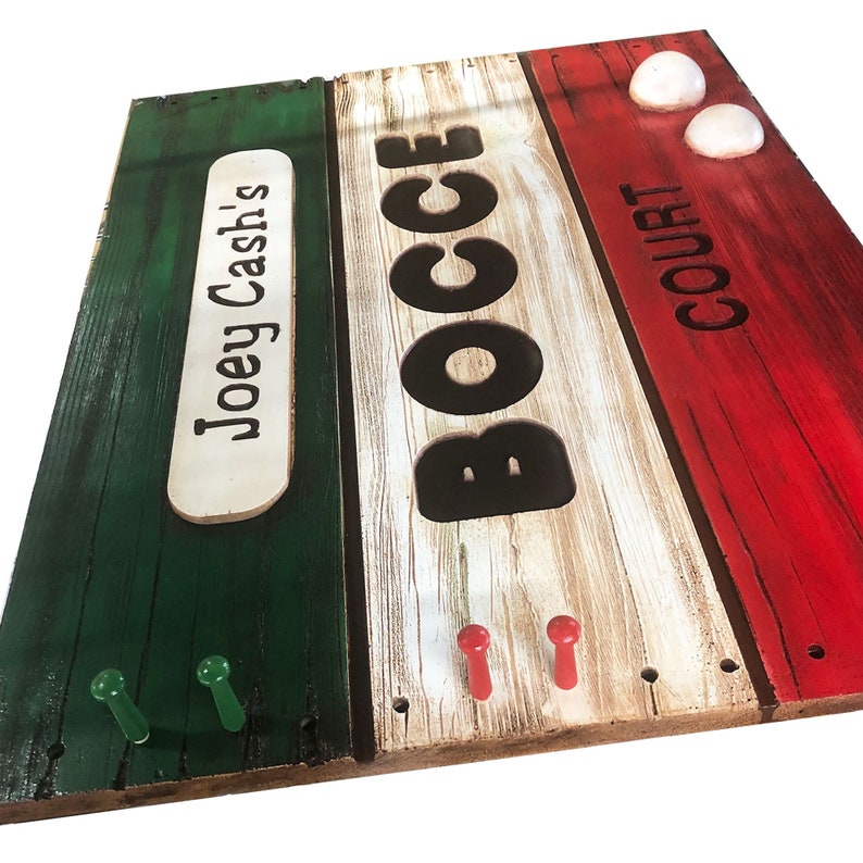 Italian Bocce Personalized Sign and Score Keeper Etsy