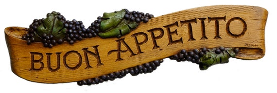 Italian Tuscan Kitchen Decor Buon Appetito Sign Etsy
