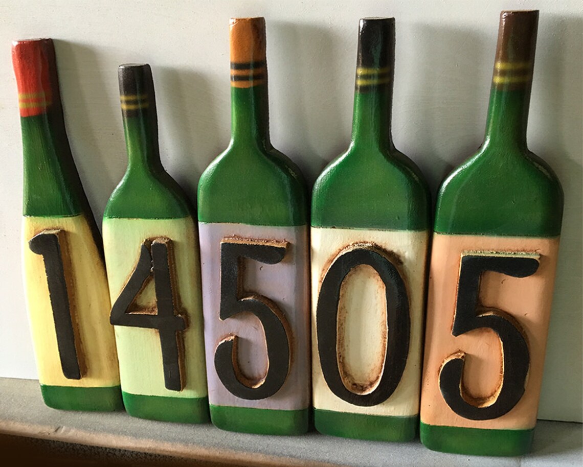 Wine Bottle House Numbers Etsy