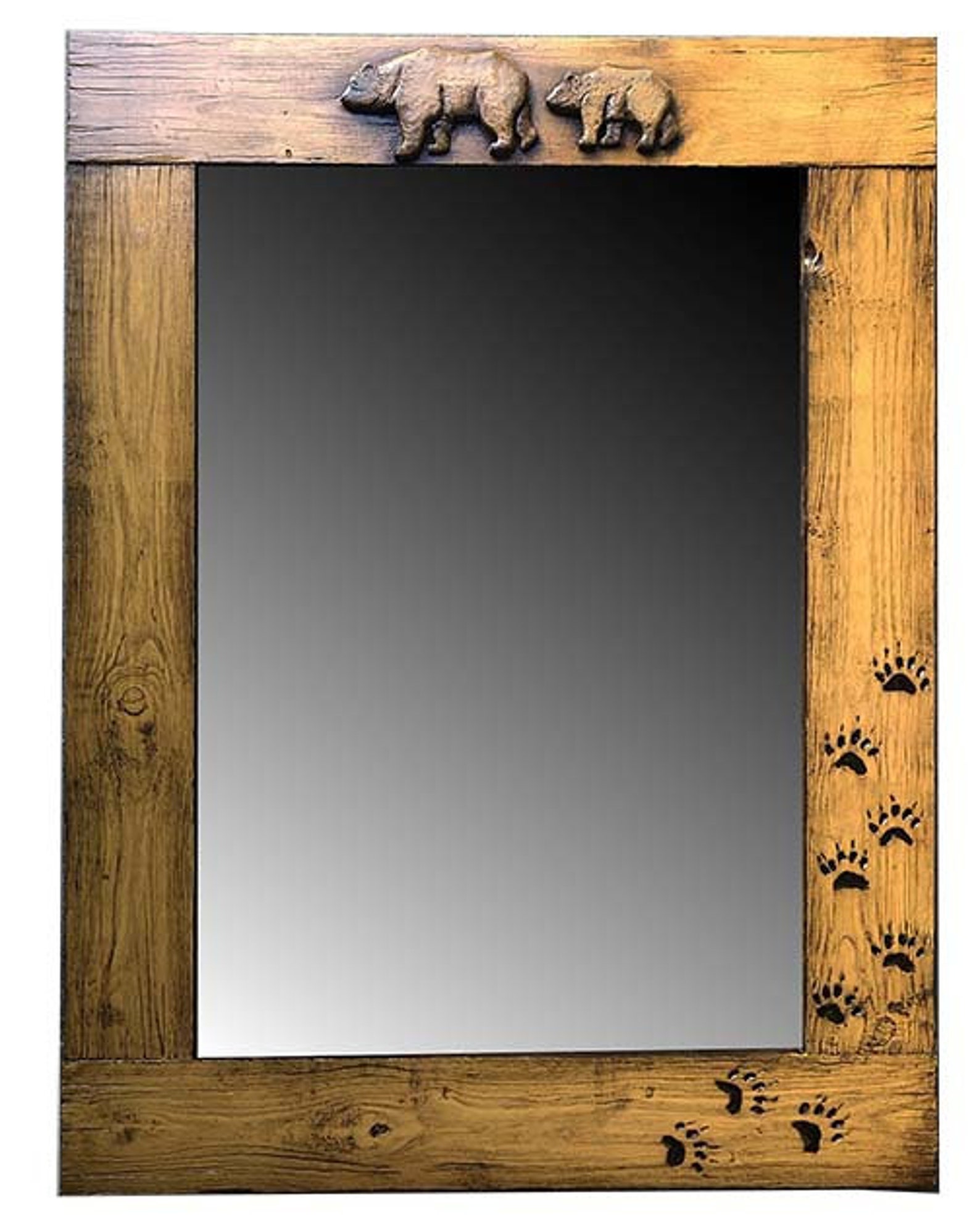 Rustic Bear Wall Mirror 2 Sizes Etsy