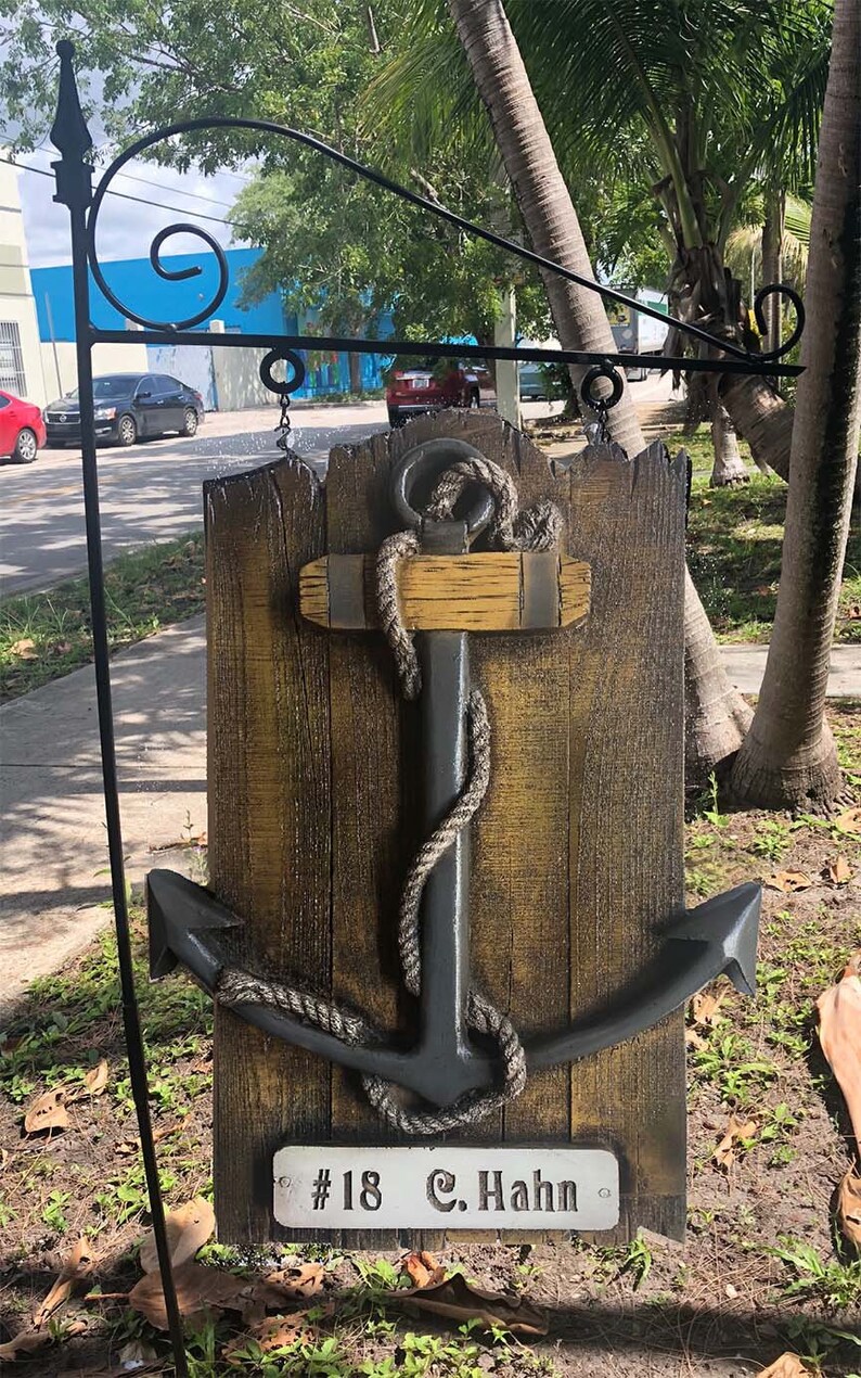 Nautical Anchor Personalized Yard Sign and Stake Etsy