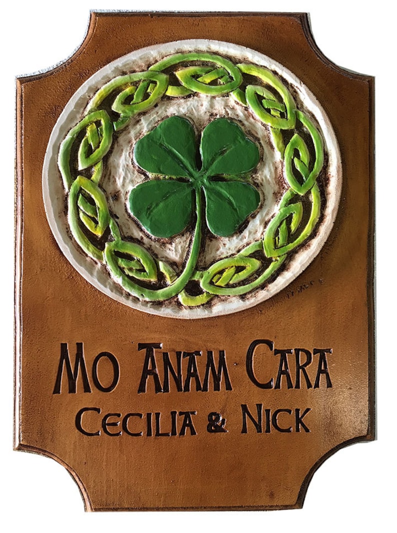 Personalized Irish Home Sign with Shamrock and Celtic Knot | Etsy