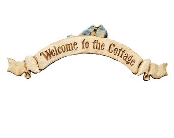 Welcome to the Cottage Sign and Door topper