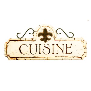 French Cuisine Kitchen Sign with iron accents