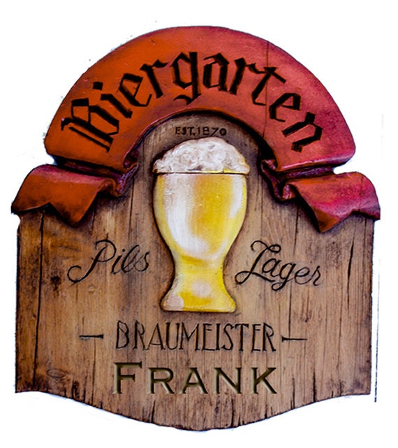 German Biergarten Personalized Beer Pub Sign