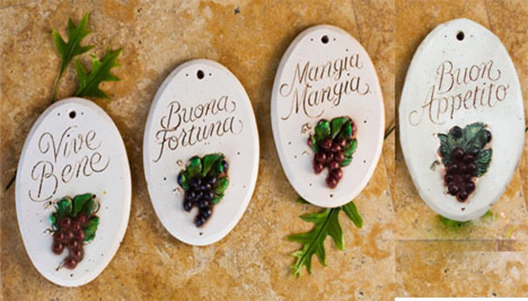 Italian Decor Wall Plaques, Set of 4 Etsy