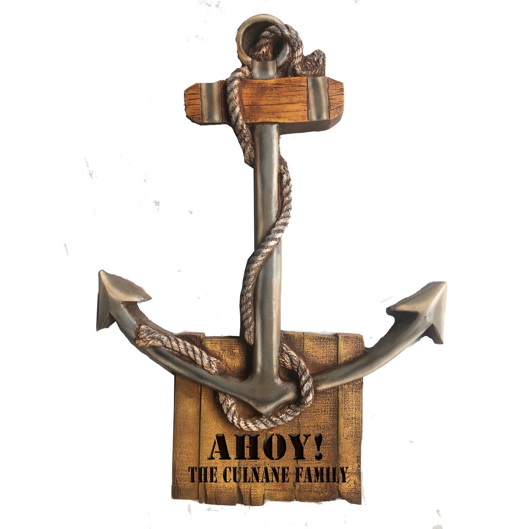 Nautical Anchor Wall Decor Personalized With Your Name or Phrase Etsy