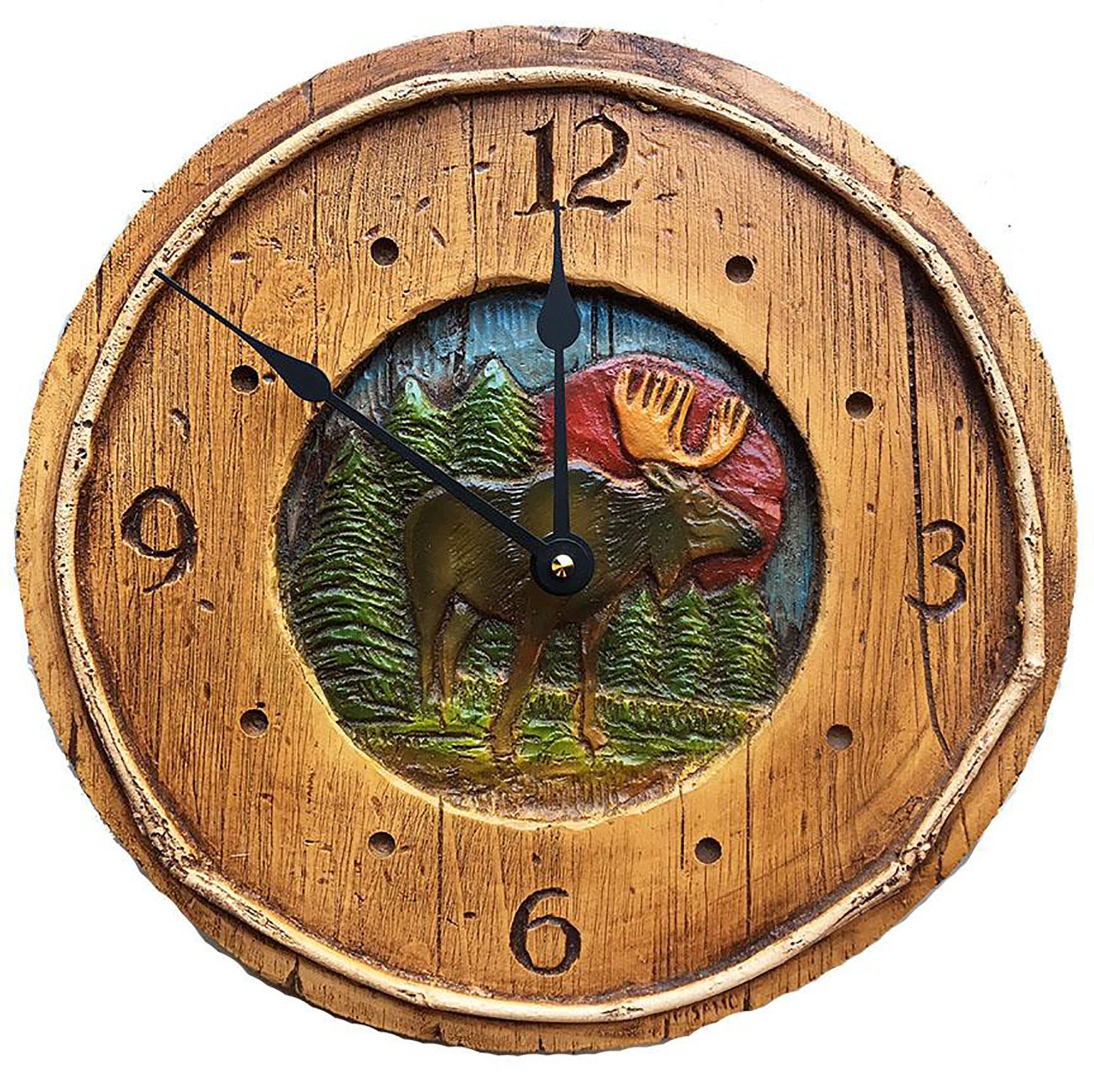 Moose woodlands Lodge clock with Trout pendulum perfect Lake and