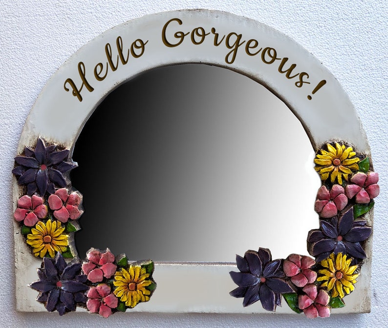 Hello Gorgeous Flower Wall Mirror