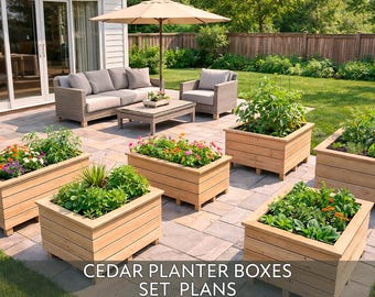 Cedar Planter Boxes Pläne (PDF) | DIY Set (6 verschiedene Teile) (PDF)