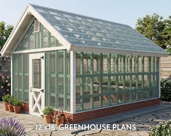 12'x16' serreplattegronden (pdf) | Doe-het-zelfbouwgids met materialenlijst (pdf-download)