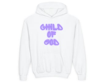 Bluza z kapturem dla młodzieży Child of God w kolorze neonowożółtym