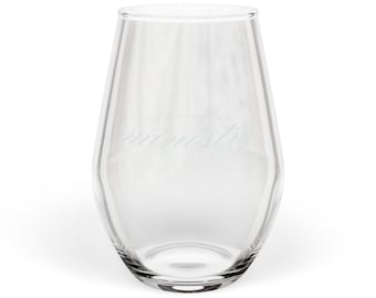 Copa de vino sin tallo, 11.5 oz (grabado)