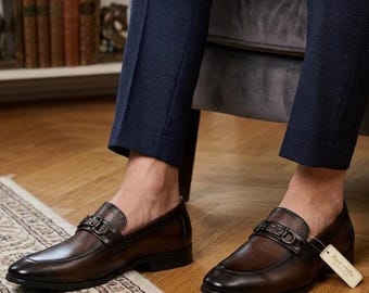 Men’s Brown Loafers Shoes | Slip On Formal Moccasins | Classic Business Shoes for Men | Office Wear | Comfortable Casual Footwear