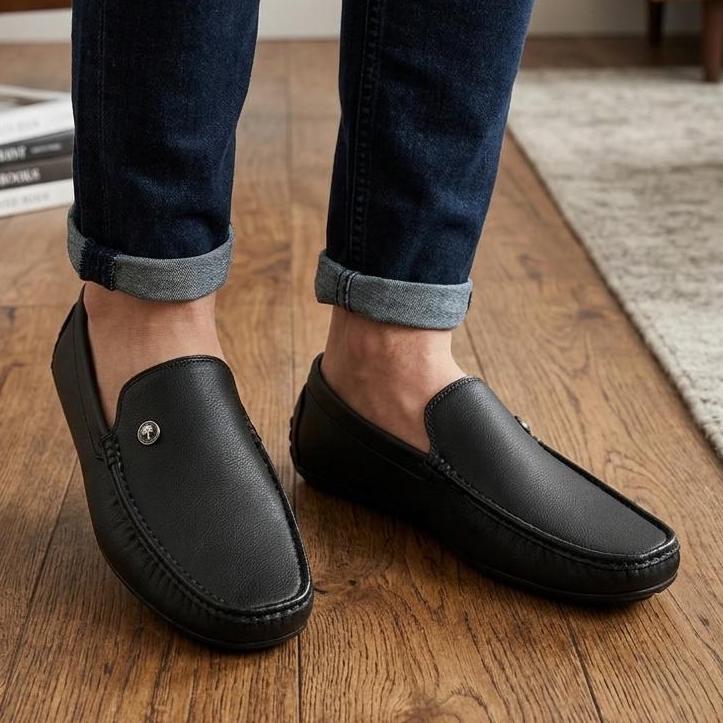 casual dress loafers HolloShoe Black Suede Horsebit Loafers for Business & Casual Wear 44