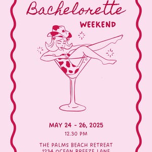 Retro Cowgirl Bachelorette Invitation Template | Disco Cowgirl Hen Party Invite | Last Rodeo Weekend Invite | Editable Canva Template