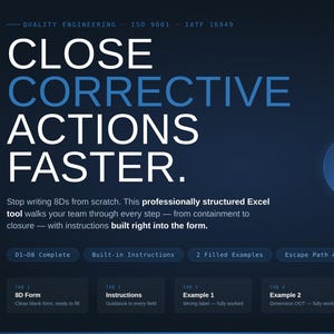 8D Corrective Action Excel Form | ISO 9001