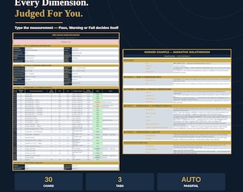 First Article Inspection Report Excel | FAI Form with Auto Pass Warning Fail | 30 Characteristics + FAI Log | PPAP Element 9 | iatf apqp