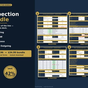 Quality Inspection Forms Bundle | Receiving, First-Off, In-Process & Final Inspection Excel Templates | IATF 16949 ISO 9001 |  Save 42%