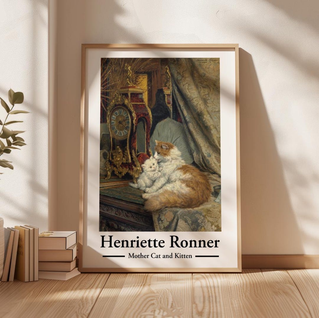 Henriette Ronner Cat Kitten Painting Vintage Wall Art Animal Lover ...