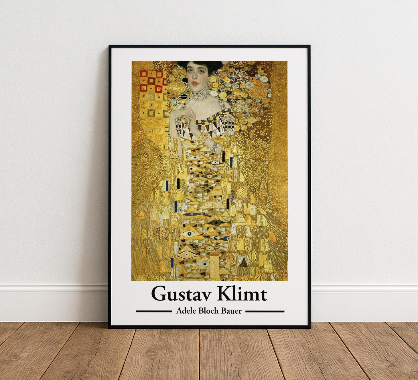 Gustav Klimt Adele Bloch Bauer Print, Gold Art Nouveau Poster, Vintage ...