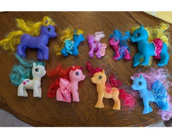 Lotto vintage di Little Pony con capelli di lamé