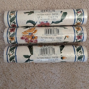 New Sealed Village Wallpaper Border 3 Rolls Floral Vine Pattern 598720 Lot 6