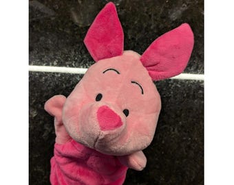 Disney Winnie the Pooh Piglet Plush Hand Puppet Pink Soft Toy Character