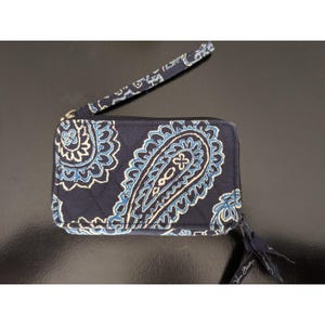 Vera Bradley Java Blue All In One Crossbody Wallet Wristlet Retired 2006