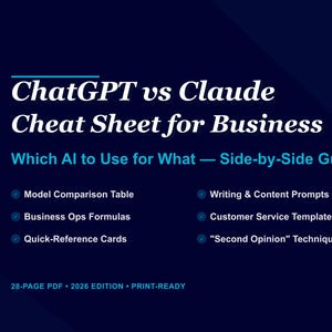 ChatGPT Claude AI Prompt Guide, Small Business Cheat Sheet Collection (PDF Download)