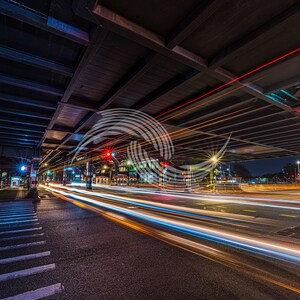 Astoria, Light Trails, 13x19 Print, 11x14 Print, 8x10 Print, Greeting Card, NYC, Elevated Train, NYC Wall Art, Gift for Men, Gift for Women