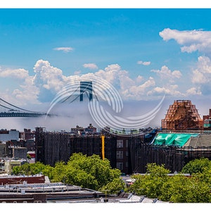 Verrazano Narrows Bridge, Panorama, Panoramic, Pano, Bridge, Architecture, Fog, Nature, NYC, NYC Wall Art, Gift for Men, Gift for Women