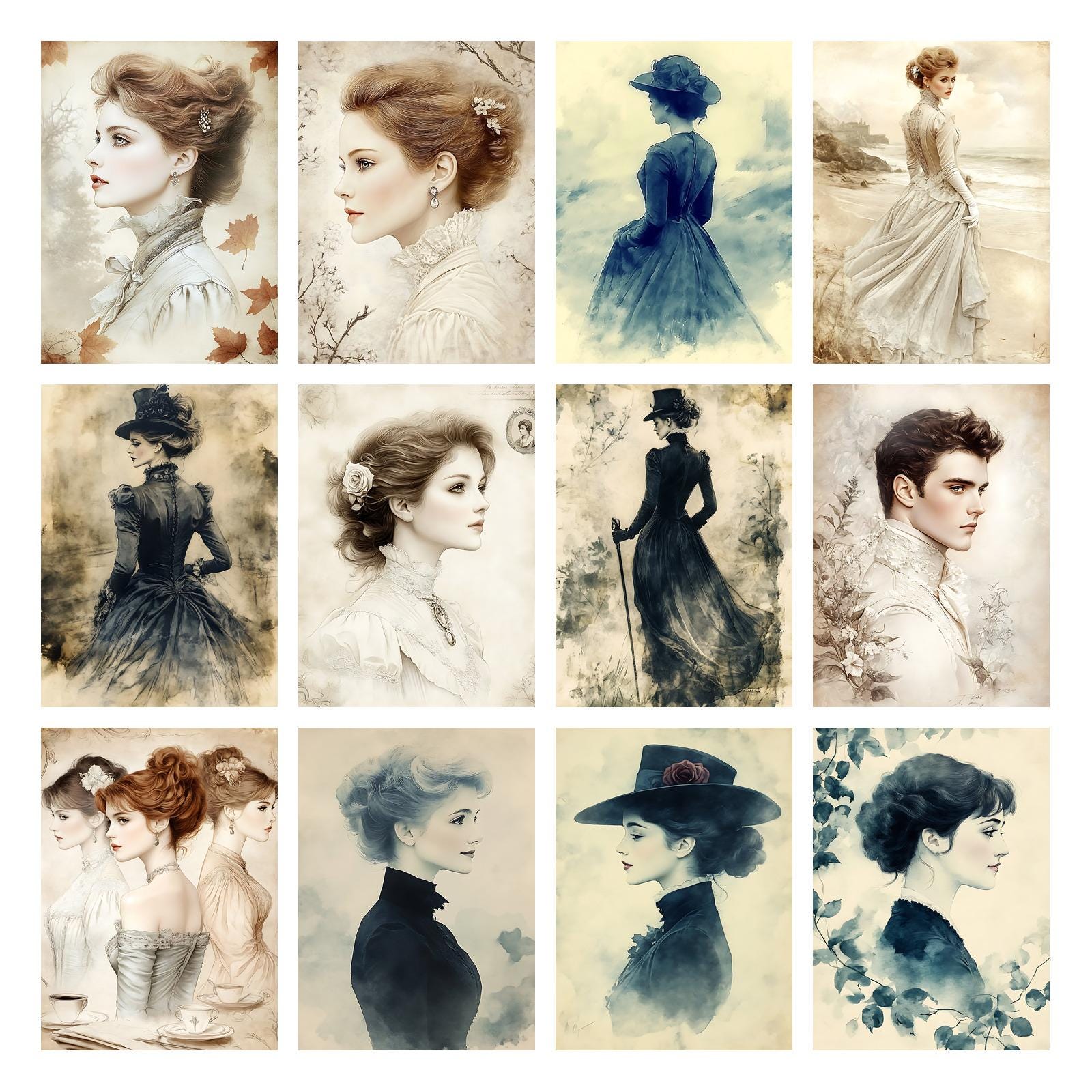 Vintage Victorian Lady Junk Journal Pages, Victorian Junk Journal Kit ...
