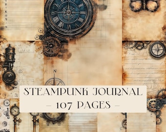 Steampunk Junk Journal Planner, Steampunk Papers, Steampunk-pagina's, Tijdelijke Steampunk, Afdrukbare Steampunk, Industriële Grunge Digitale Papers