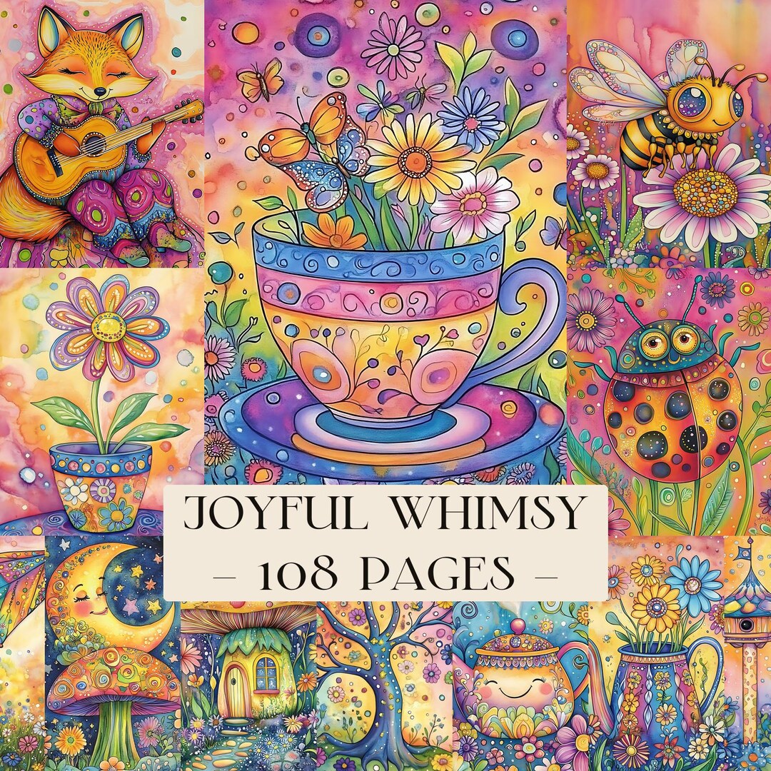 Joyful Whimsy Junk Journal Printable Kit Whimsical Collage Ephemera ...