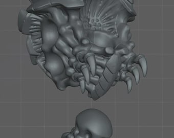 Handskulpterad och tryckt byst/torso kompatibel med Winged Hive Tyrant – Hive Tyrant torso