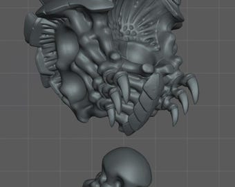 Busto/Torso di Tiranno dell'Alveare Alato – Torso di Tiranno dell'Alveare – Stampa 3D in resina di alta qualità – 32 mm