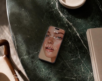 iPhone Mockup Luxury Marble Editorial Display PSD JPG