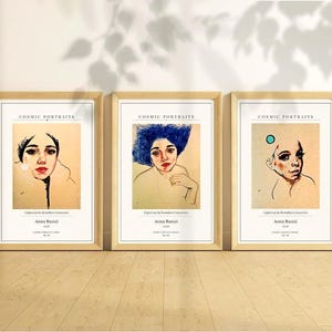 Lot de 3 tirages d'art au trait abstrait, décoration murale minimaliste de galerie (téléchargement numérique)