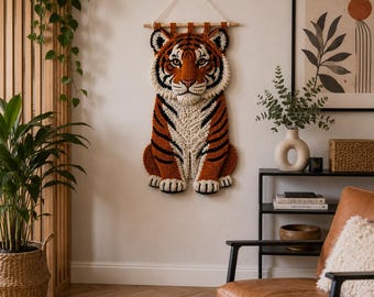 3D Tiger Crochet Wall Hanging Pattern, Safari Jungle Nursery Decor (PDF Download)
